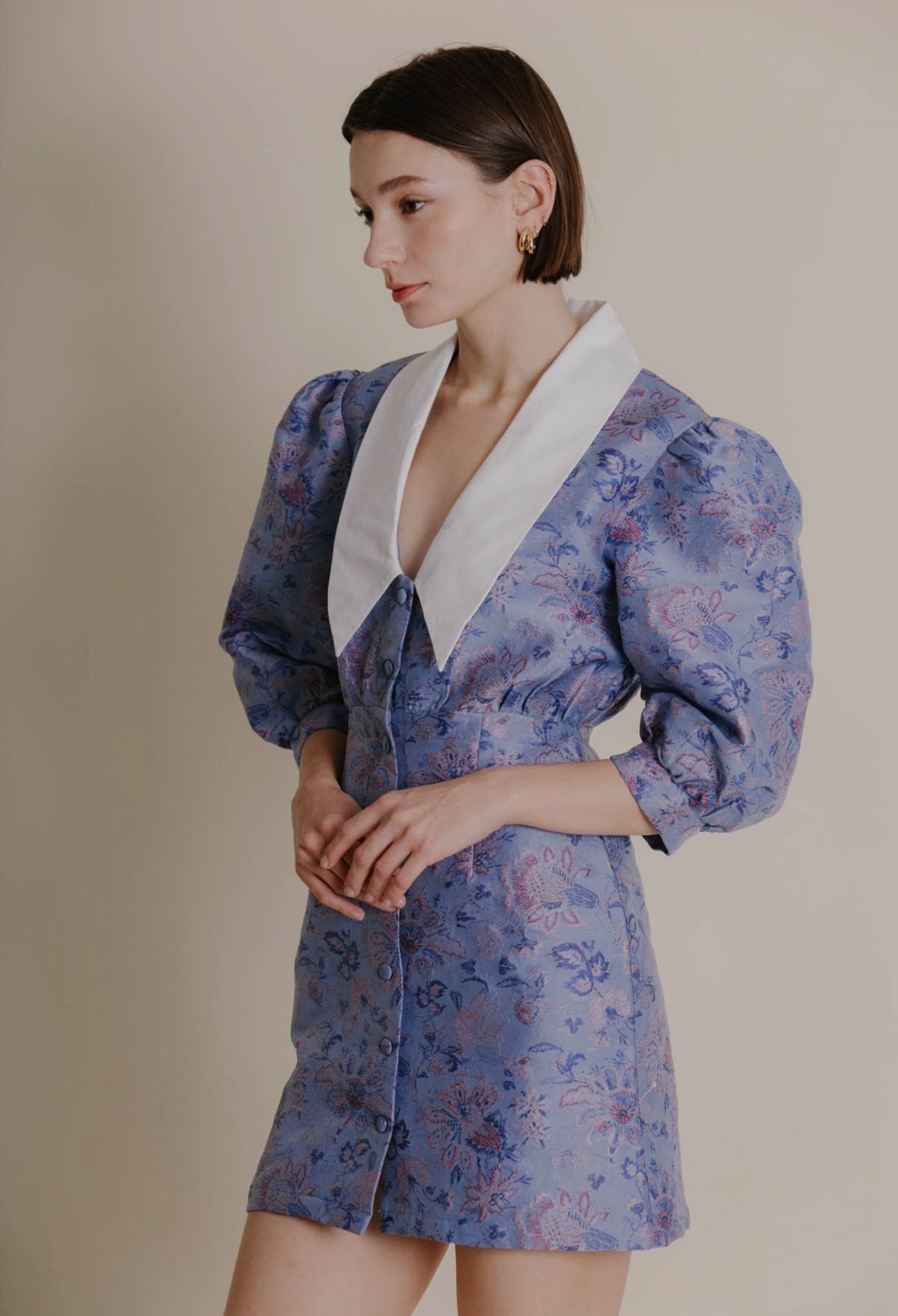 Jacquard Collar Dress