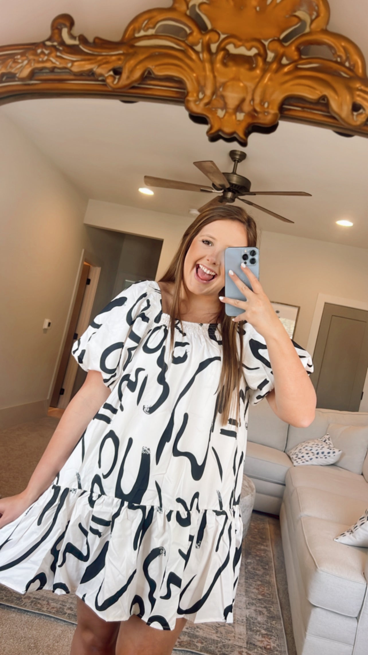 The Bubble Sleeve Mini Dress
