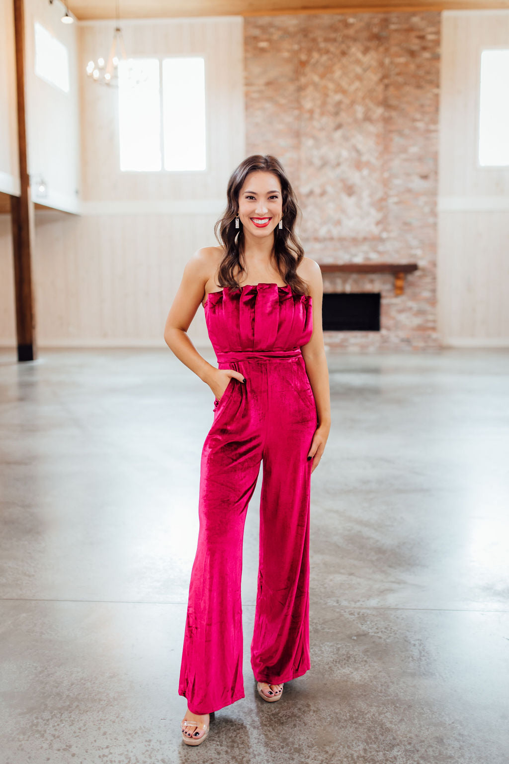 The Festive Jumpsuit in Sangria