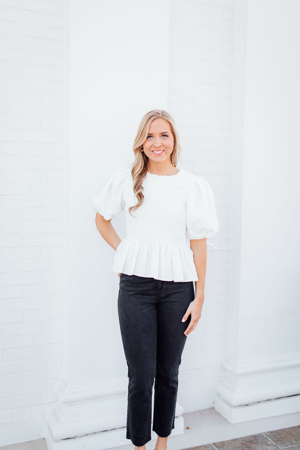 The White Tweed Top