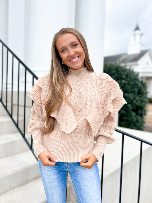 Rylee Ruffle Knit Sweater