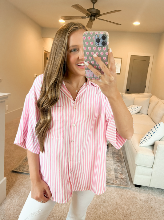 Pink Stripe Blouse