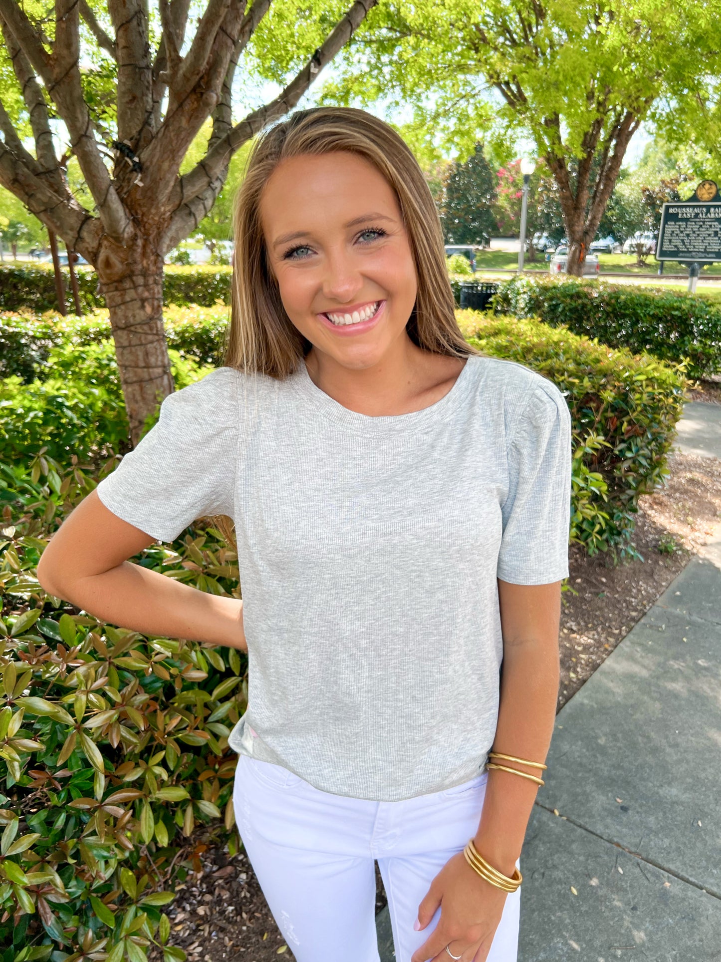 The Siena Top in Heather Gray