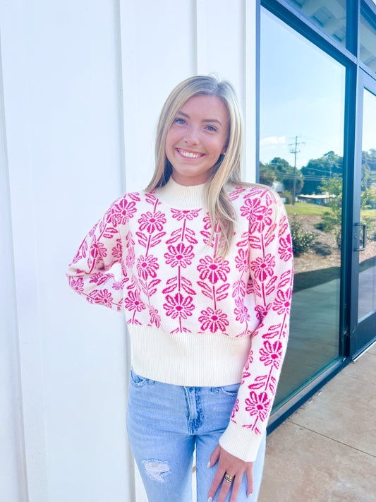 The Mayflower Sweater in Pink